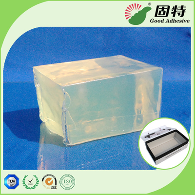Adhésif sensible à la pression du boîte-cadeau PSA empaquetant l'adhésif chaud fort de fonte de bloc d'adhésif, jaune et semi-transparent